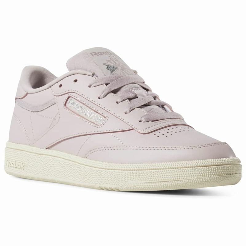 Tenisi Reebok Club C 85 Dama Gri/Argintii/Albi Romania XS5680UC